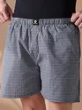 Navy Blue and White Checked Men?s Boxers